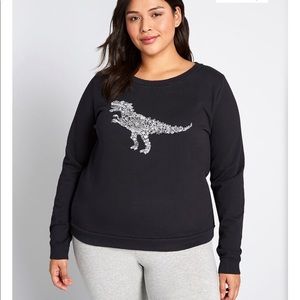 ModCloth Sketch-a-Saurus Graphic Sweatshirt XL